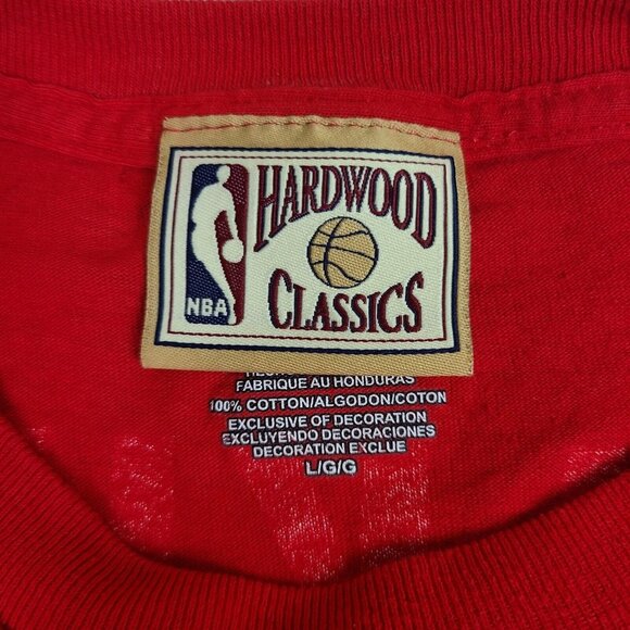 Men's Atlanta Hawks Mitchell & Ness Red Hardwood Classics Throwback Logo Size L - Picture 5 of 6